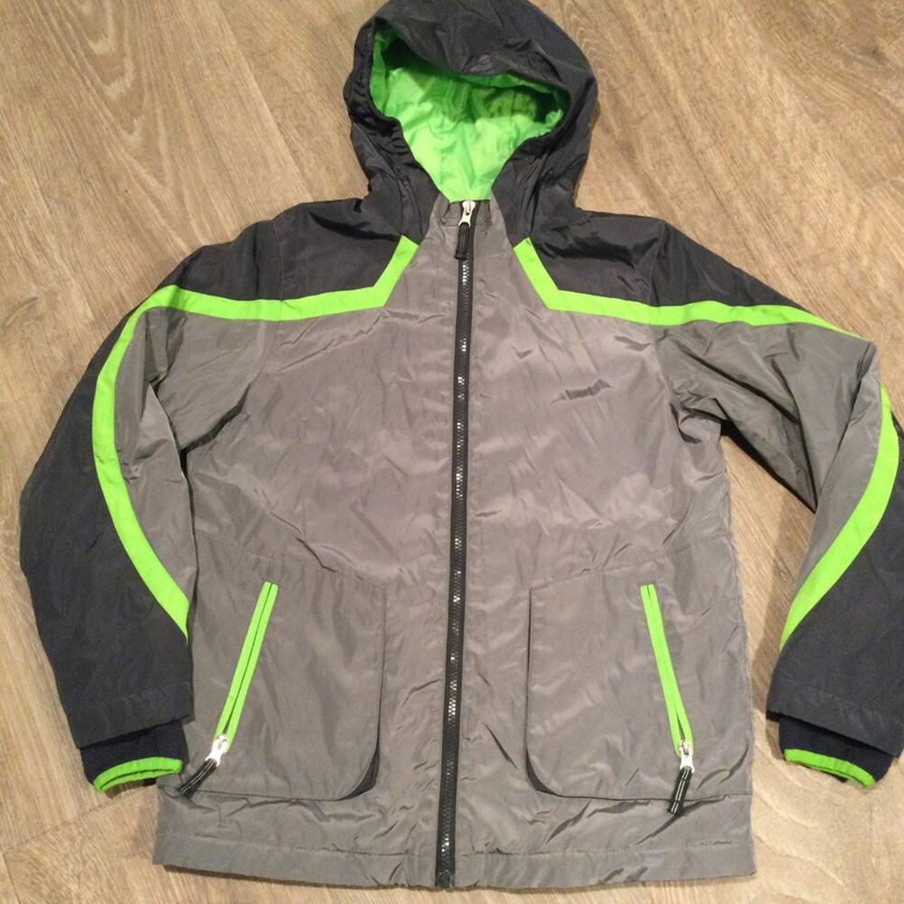 Lands’ End boys gray lightweight jacket M 10/12